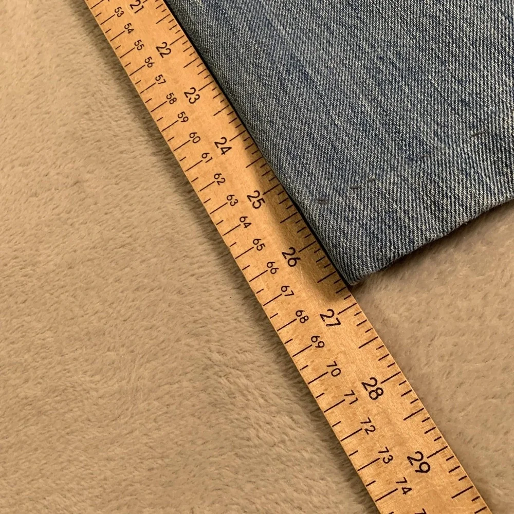 VTG Levis‎ 501 Jeans Mens 31x27 Blue Denim Straight Button Fly Light Wash Hemmed